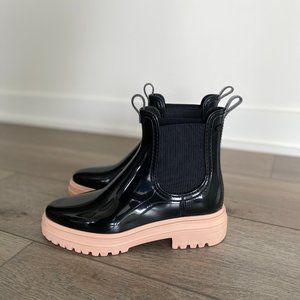 Lemon Jelly Walker rainboots size 7 - black/blush pink